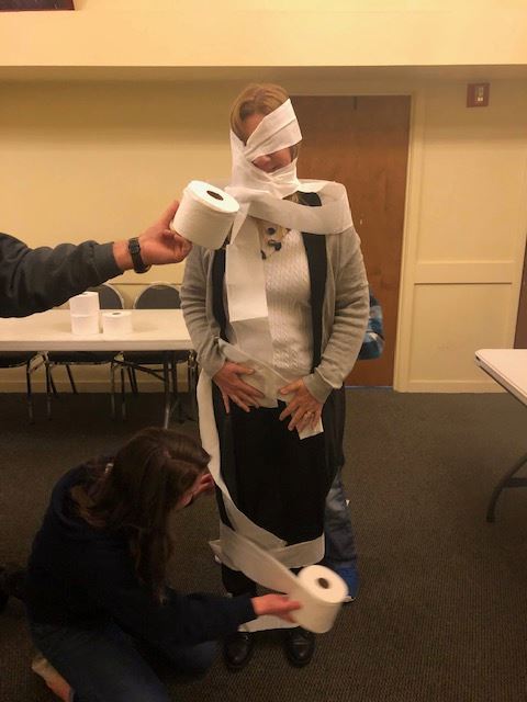The toilet paper mummy contest.