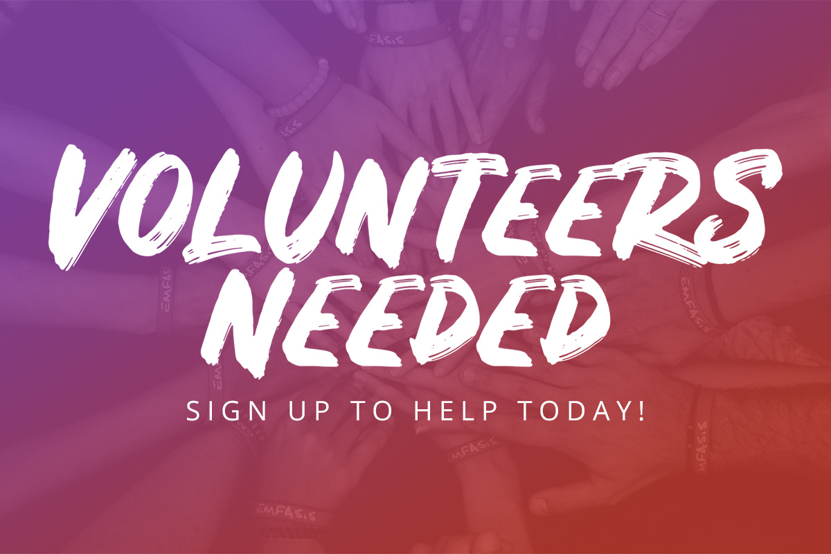 Volunteers needed: Sign up to help today!